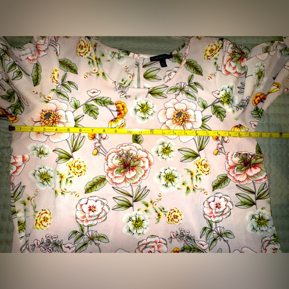 Floral Women's Top - Pink and Green - Picture 5 of 10